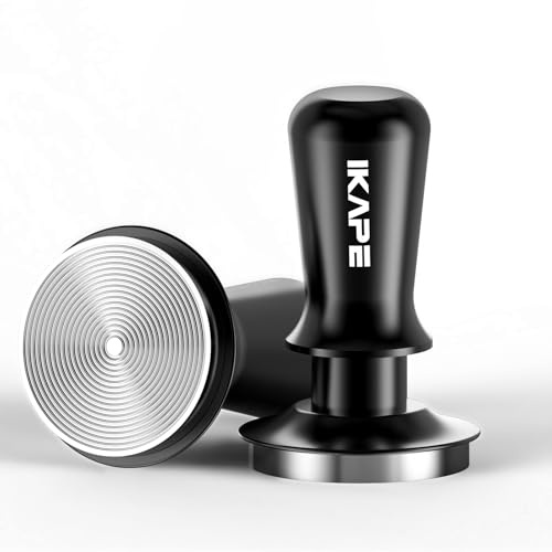 IKAPE 53.3mm Espresso Tamper Premium Barista Kaffee tamper mit kalibrierter Federung und Edelstahlbasis mit Gewinde; passend für 54mm Siebträger der Breville Serie.
