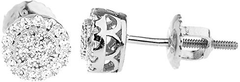 925 Sterling Silber Bling Zirkonia Ohrringe - CLUSTER 6,5mm