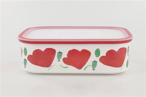 TUPPERWARE Quadro 500 ml weiß Blumen Mohn Vorratsdose Box Vorrat Frühling Ultimo 17157