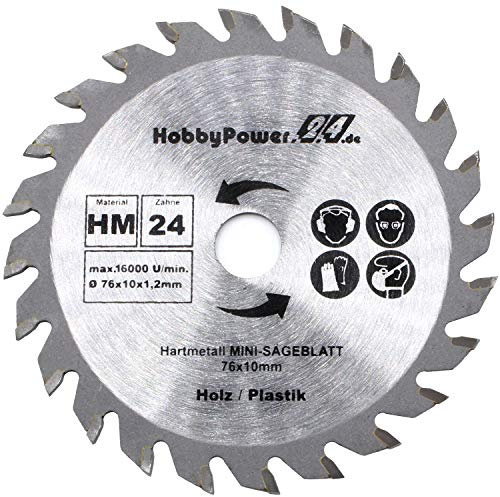 1 Stück Sägeblatt Trennscheibe 76 x 10 mm 10,8-12V Holz Kunststoff Aluminium Mini Handkreissäge Tauchsäge Kreissäge