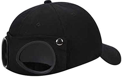 niumanery Unisex Pilot Glasses Goggles Baseball Cap Harajuku Hip Hop Sunglasses Peaked Hat Black