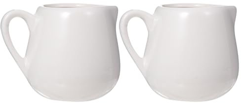 2 St¨¹ Mini Wei?e Keramik Milchk?nnchen mit Griff Kleine Kaffee Milch Milchk?nnchen Krug K¨¹chensauce Tasse mit Ausgie?er 70Ml