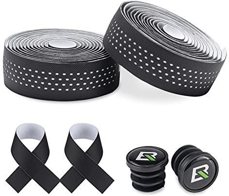 ROCKBROS Handlebar Tape Vibration Dampening Anti-slip Aluminum Alloy Lock on both Sides High Strength hard Plastic Multiple colors Road Bike Mountain Bike