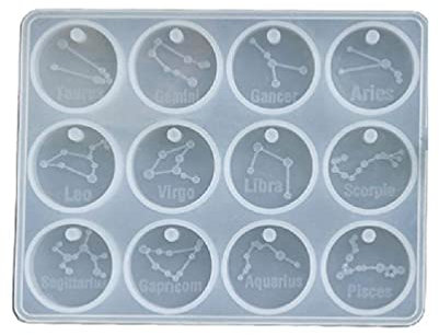 Yushu Kristall-Epoxidharz-Form mit 12 Sternbildern und Anhängern, Silikonform zum Basteln und für Schmuckherstellung, Kunstharzgussform