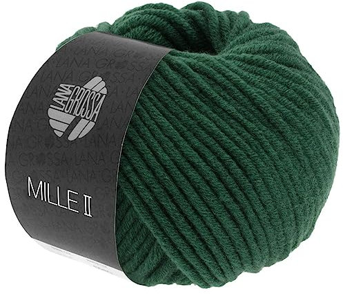 LANA GROSSA Mille II | Strapazierfähiges Mischgarn mit Merinowolle, waschmaschinenfest | Handstrickgarn aus 50% Schurwolle & 50% Acryl | 50g Wolle zum Stricken & Häkeln | 55m Garn FB145