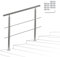 Sonnewelt Handlauf Aluminium, Treppengeländer innen & außen, 120 cm, Ø 42mm, mit 2 Querstreben für den Garten,Treppenhaus innen, Hauseingang uvm