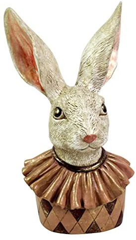 MACOSA WV48200 Osterhasen Büste Apricot 22 cm Vintage Stil Skulptur Oster-Deko Figur Dekohase Hase Dekofigur Ostern Dekoration Osterschmuck Tischdeko (Apricot)