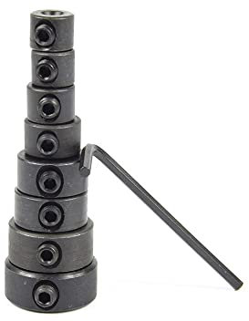 BDHI 8pcs 3-16mm Drill Bit Depth Stop Collar Ring Positioner Drill Locator Fixed Ring with Spanner for The Round Wood Clamp Fixture Positioning Depth Durable(Y86-1)