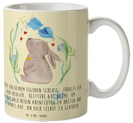 Mr. & Mrs. Panda Tasse Hase Blume - Ostergeschenke, Osterdeko, Geschenk, Ostergeschenke, Tasse Motive, Tasse bedrucken, Träume, Kaffeetassen,
