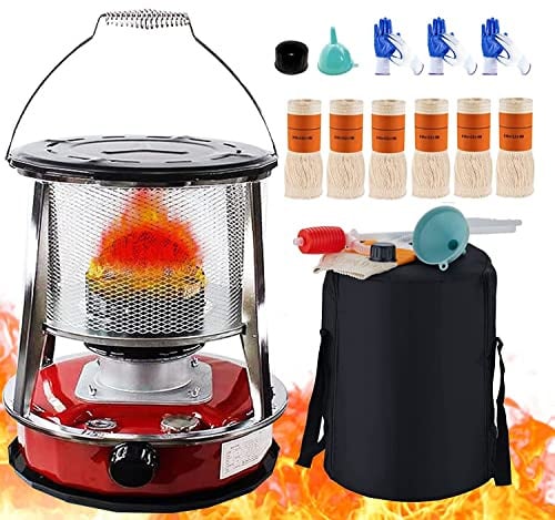 4.6L/6L Petroleumofen für Innenräume, Mobile Heizung Ohne Strom Innen, Petroleum Heizung Heizer, Tragbarer Petroleum Ofen für Camping Zeltheizung Kochen, Energiesparend, mit Löschautomatik und 6 Docht