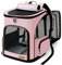 Lekesky Groß Katzenrucksack Hunderucksack für Katzen und Hunde bis 8-10kg, Erweiterbar Faltbare Haustier Rucksack mit Innerer Sicherheitsleine und 2 Haustiermatte, Rosa, XL