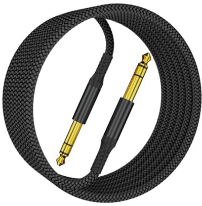 Itramax 1/4 inch TRS Audio Cable 9M,Straight 6.35mm Male Jack Balanced Stereo Cord,6.35 Instrument Interconnect Wire for Electric Guitar,Bass,Keyboard,Mixer,Monitor,Amplifier/Amp,Speaker Studio,30ft