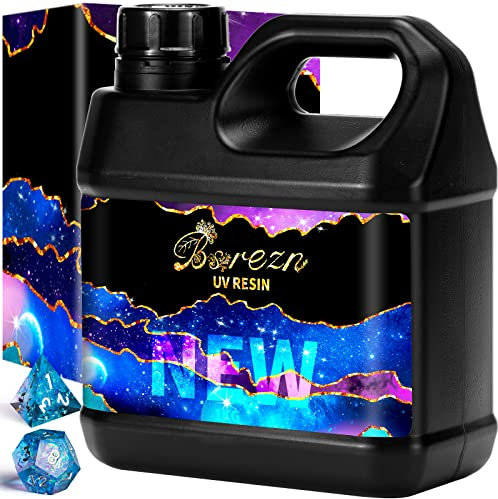 Bsrezn 1KG Großpackung UV-Harz kristallklar, 1000g Großes UV-Aushärteharz Hart Kit Vorgemischte UV-transparente Solaraktivierter Kleber für Schmuckherstellung Schnelle Aushärtung