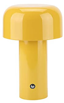 HJLRR Lampada da tavolo a fungo, ricaricabile USB lampada da tavolo a LED, dimmerabile, portatile, senza fili per camera da letto, soggiorno, studio, decorazione,giallo