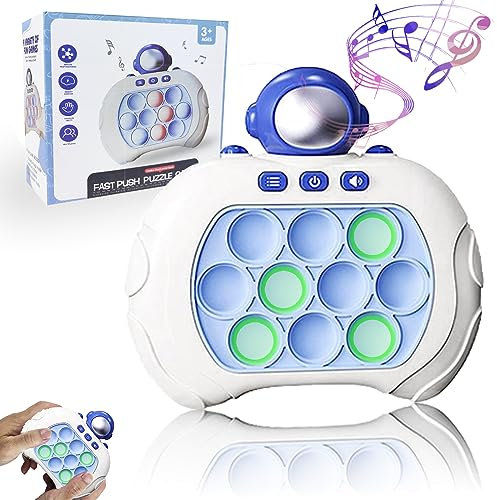 Jastown Schnelle Push Blasen Spielkonsole|Quick Push, Push Spiel,Fast Speed Push Game, Pop Light up Spiel, pop it Puzzle Game Machine, elektronisches Spiel Spielzeug ab 3 Jahre (Astronauten)