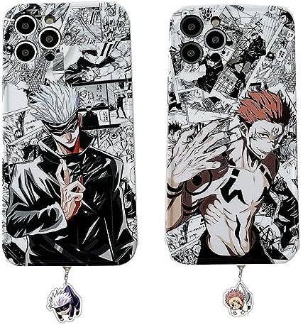 Mamarmot Anime Phone Case Compatible with iPhone 14, Cartoon Satoru Goj Figure Soft Phone Case for iPhone 14 Comes with Keychain (Yuji, for iPhone 14)