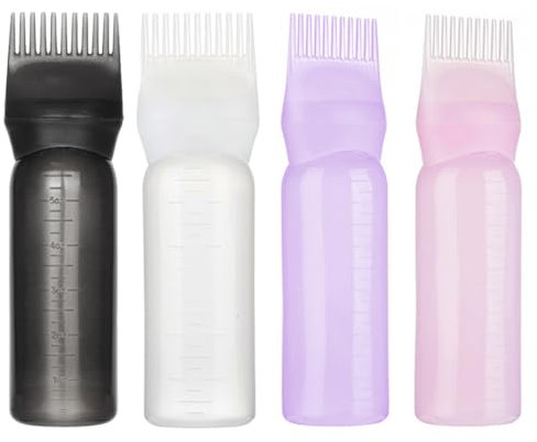 Redwestmelon 4 Pack Hair Dye Brush Applicator, Plastic Squeeze Bottles for Colouring Dye and Scalp Treatment