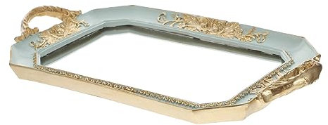 Alipis Retro Mirror Tray Elegant Jewelry Perfume Holder Vintage Decorative Tray for Dresser Vanity Photography Prop for Home and Giving