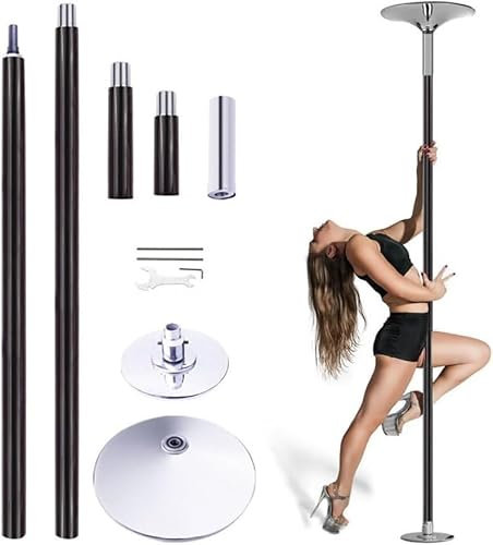 AviiSo Danse Pole Poteaux de décapage en Silicone Poteau de Danse à Hauteur réglable pour plafonds de 7 8 9 10 11 11,5 12 12,5 Pieds de Hauteur (Color : Black, Size : 3.7M-3.8M/12.2ft-12.5ft)
