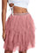 Geagodelia Damen Tüllrock Kurz Elegant Minirock Sommerrock Vintage Tütü Tutu Mini Tüll Rock Halloween Karneval REH Kostüm One Size 34/36/38 F-44436 (A - Pink)