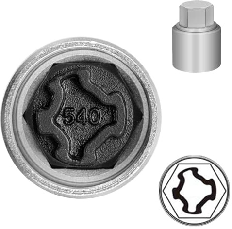 JEUCLEL 540 Wheel Locking Nut Key for VW, Socket (OD 28mm-ID 25mm) | Wheel Lock Nut Socket Adapter, Anti-Theft Lug Nut Removal Tool, Anti-Theft Screw Remover, Repair Tool, Tyre Fitting, garage