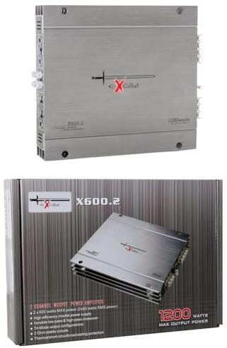KIT SET FÜR EXCALIBUR X600.2 1 x 2-Kanal Verstärker 1200 Watt max 2 x 60 Watt rms, mit Bassanhebung, für Kofferraumdeckel, 1 Stück