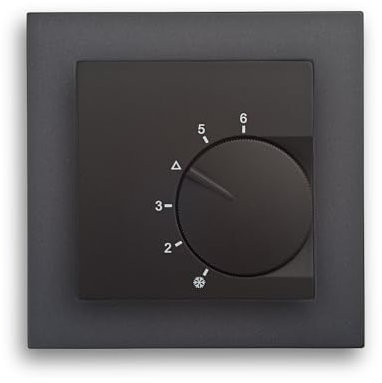 Raumtemperaturregler System Eberle unter Putz anthrazit mit Abdeckrahmen Serie Gira (E2 anthrazit)