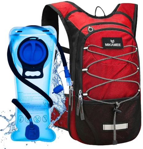 MIKAMEE Zaino per l'idratazione, 16L Pack per l'idratazione Isolato con vescica di idratazione da 2L Zaino per l'acqua da Corsa con Scomparto Isolato Borsa per l'acqua da Ciclismo Leggera