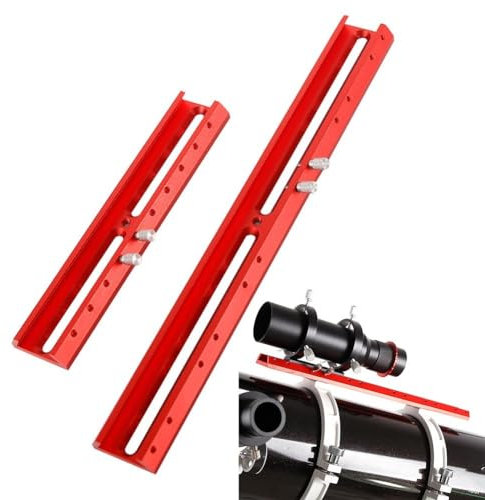 Telescope Mount, Aluminium Alloy Dovetail Base, Multifunctional Guide Star Dovetail Mounting Plate Handle Bracket For Astronomical Telescope (RED)(220mm)