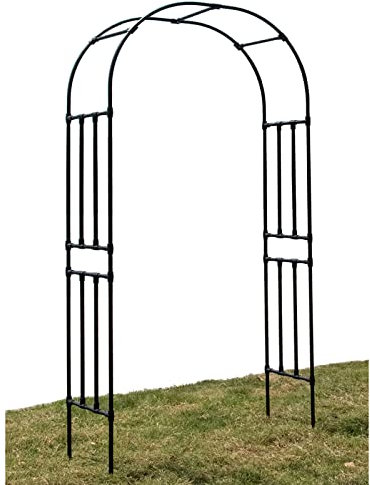SDdPulse Metal Garden Arbor Arch PE Plastic Coated Steel Frame Garden Arch for Various Climbing Plants, Roses, Indoor/Outdoor, Great for Backyard, Lawn, Wedding Decorations (Black 150x40x240CM)