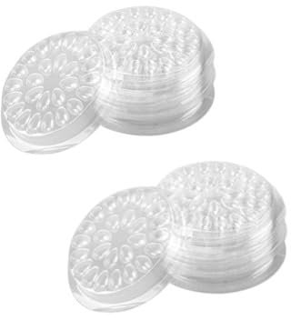 ANNAFRIS Eyelash Extension Glue Holder 200Pcs Adhesive Palette Gasket Plastic Flower Shape Glue Pallet for Eyelash Extension Paste Tool with Individual Grooves(Glue Pallet-Transparent2)