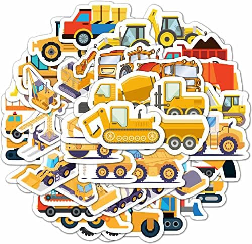 100Stk. Sticker Baustelle - Sticker Jungs, Aufkleber Kinder, Sticker Kinder, Sticker Kindergarten - Baustelle Kindergeburtstag, Baustellen Party Deko