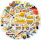 100Stk. Sticker Baustelle - Sticker Jungs, Aufkleber Kinder, Sticker Kinder, Sticker Kindergarten - Baustelle Kindergeburtstag, Baustellen Party Deko