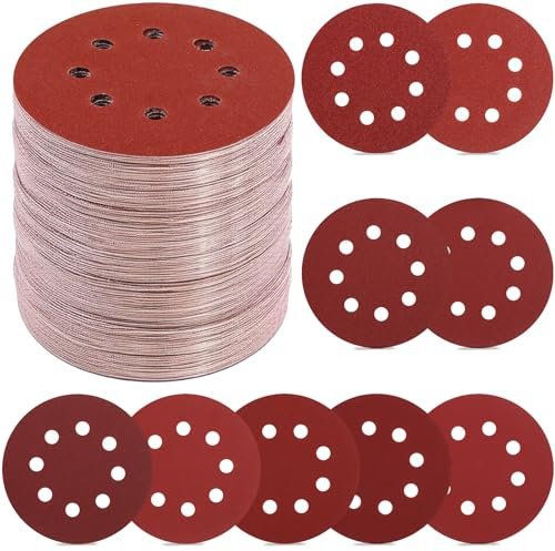 YNZDRWA 70 PCS 5 Inch Sanding Discs, 40 80 120 180 240 320 400 600 800 Grit Hook and Loop Sandpaper for Random Orbital Sander