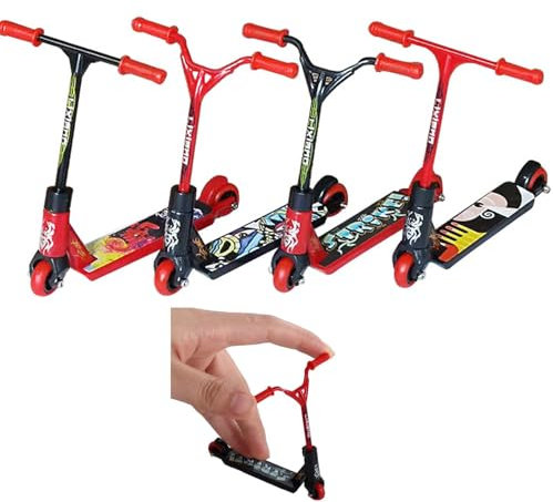 JRYGAC 4er-Set Mini Scooter & Finger Skateboard - Kinder Toy Set mit Fingerspitzenbewegung & Training Requisiten