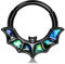 Melighting Fledermaus Septum Ring Halloween Helix Ohrring 16G Knorpel Ohrring Balck Septum Clicker Daith Piercing Schmuck für Frauen Männer, 10 mm, Edelstahl