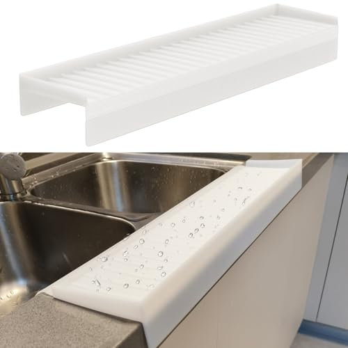 Kitlers Silicone Edge Protectors - Multifunction Sink Accessories, Splash Guard & Draining Mat for Kitchen, Bathroom Sink, Steel, Granite, Quartz Countertops(Transparent)