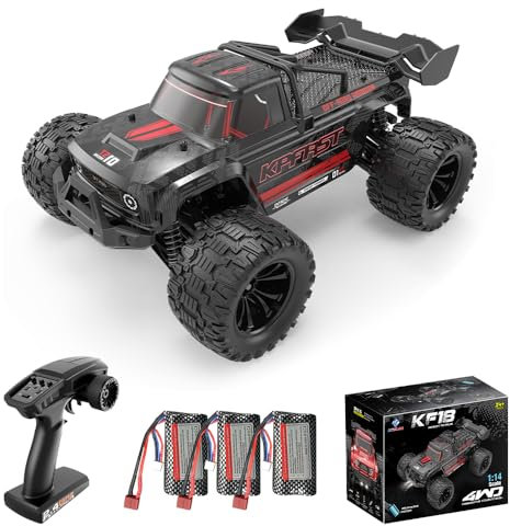 Teeggi Coche teledirigido 75 km/h 3S batería, motor sin escobillas 1:14 RC de alta velocidad Offroad Drift Carreras, 4WD Off Road Race Buggy para adultos, 3 pilas (negro)