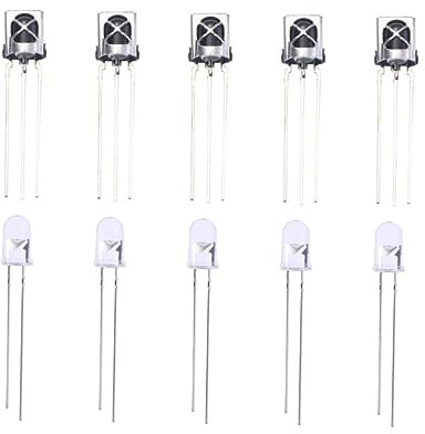 HOMSFOU 5paare Infrarot-Sender Und Empfänger Led-ir-dioden Für Audiovisuelle Geräte Haushaltsgeräte Infrarot-Produkte Reichweite Gesamtlänge