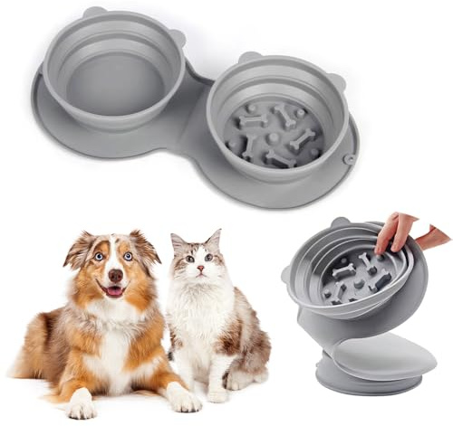 Comedero Bebedero Perro de Viaje Plegable Bowl portátil Perro Gato Mascota Bebedero (SOY3426)