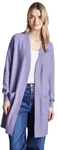 STREET ONE Damen A253896 Langer Cardigan, Viola Lilac Mel., 46 EU