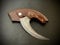 Jayger Handmade Alaskan Ulu Knife with Leather Sheath | Damascus Steel Blade | Wood Handle | Sharp Curved Blade | Ergonomic Wood Handle | Perfect for Chopping, Slicing & Outdoor Use