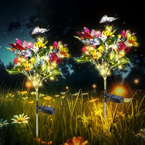 VEGOATY 2 pezzi lampade solari da giardino all'aperto impermeabili ip55 lampade solari per la decorazione del giardino all'aperto