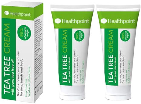 Healthpoint Natural Face & Body Cream with Australian Tea Tree – Soothing Tea Tree Cream for Skin, Antiseptic Cream, Tea Tree Moisturising Cream, Face Cream for Women, 2 Pack + Cheeroo Magnet
