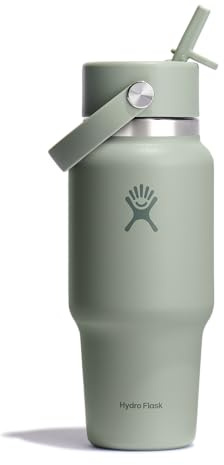 Hydro Flask Reiseflasche mit breitem Flex-Trinkhalm, 680 ml, Agave