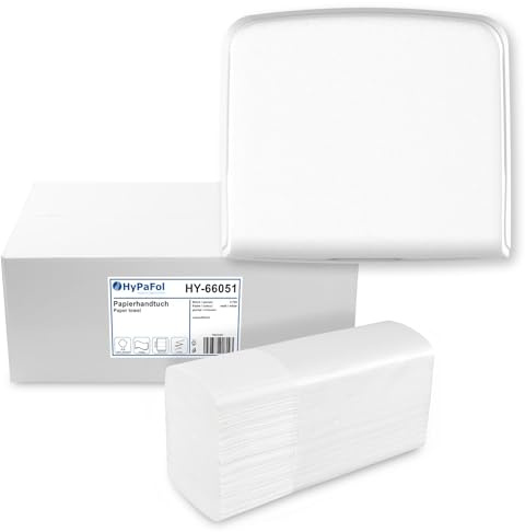 Handtuchpapierspender Interfold + Z-Falz Papierhandtuch 2-lagig – Weiß Matt – 3.750 Blatt – Hygienespender Set für Z-Falz Handtücher