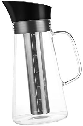 Holibanna Cafetera Fría De Vidrio De Gran Capacidad Jarra Filtro Para Preparar Café y Té Para Disfrutar De Bebidas Frías Casa