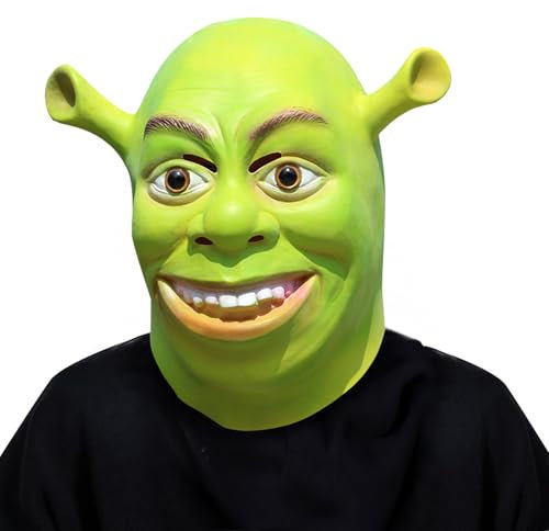 TIANHOO Cosplay Masken Maske Grüne Kopfbedeckung, Latex Vollkopf Halloween Cosplay Masken Gruseliges Grünes Monster Verkleidung für Halloween-Partys Kostüm-Requisiten