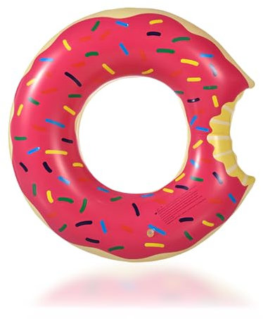 120cm Bouée Piscine Donuts Adulte,Rose Anneau de Natation Gonflable,Bouée de Natation Doughnut PVC Bouée Piscine Géant pour Adolescents Hommes Femmes Les Fêtes D'été sur La Plage et La Piscine