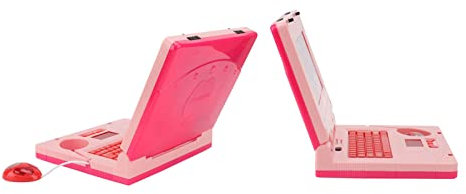 GEERYZHE Kleinkind Laptop, LED -Musik Lernen Computer Spielzeug Computer Laptop Elektronische Kognitive Entwicklung Simulation Spielzeug (Rosa Nicht einziehbare Maus)